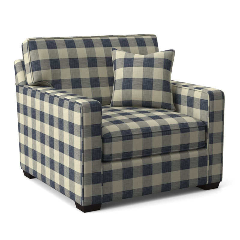 Gramercy Park Upholstered Accent Chair, Java Finish, Basic Grey