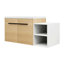 Meuble-lavabo mural peu encombrant avec lavabo en résine et tablettes de rangement-131577035-131577036