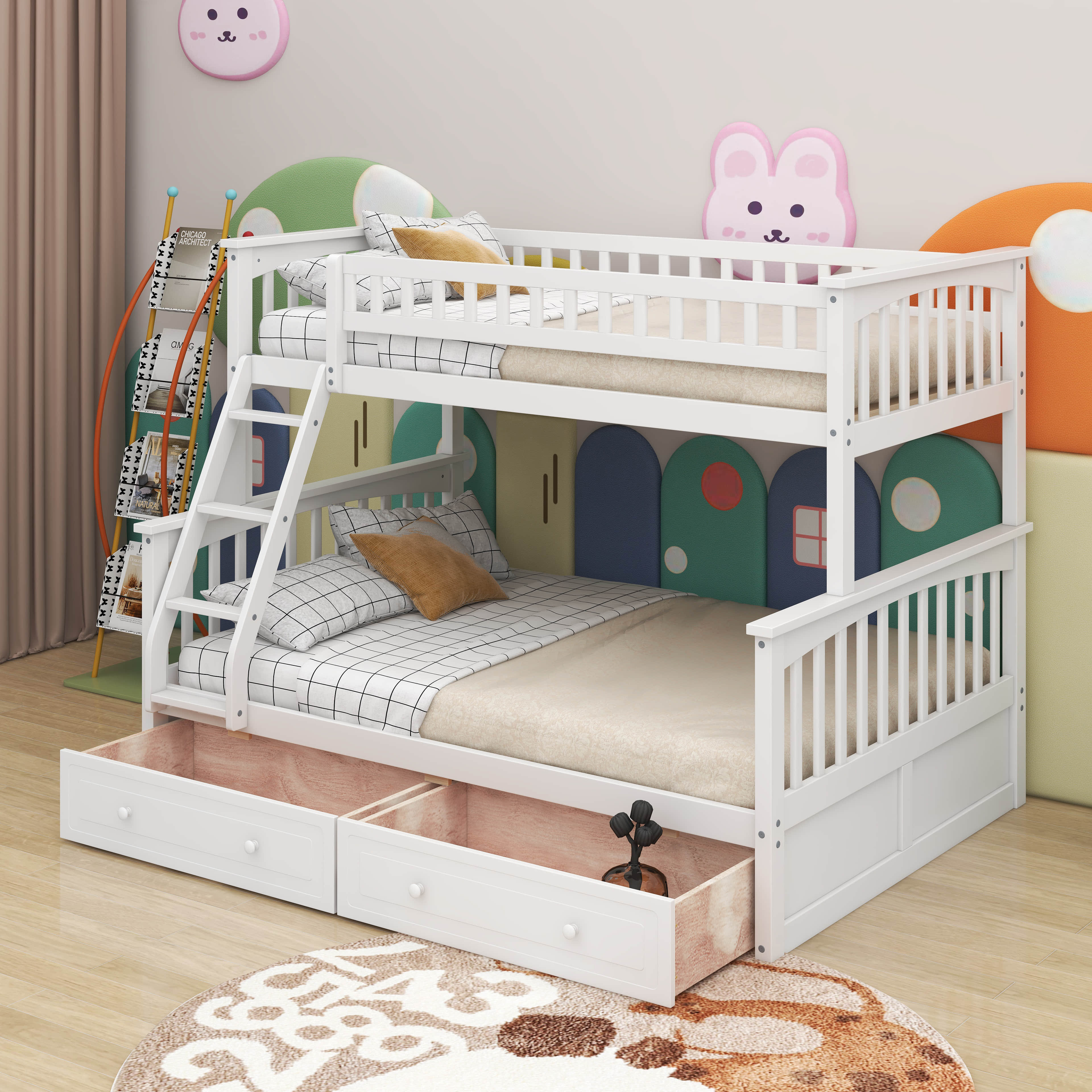 Harriet Bee Twin Over Full Bunk Bed With Drawers - Wayfair Canada