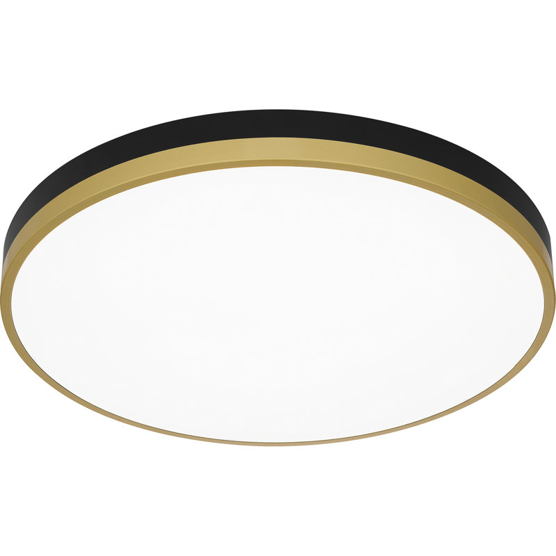 Acrylic LED Flush Mount, Matte Black/Gold
