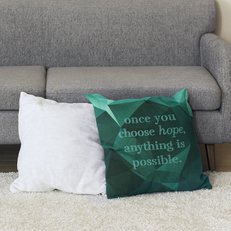 Coussin de sol pierres précieuses choisissez Hope, H 28 po x l 28 po, Vert émeraude