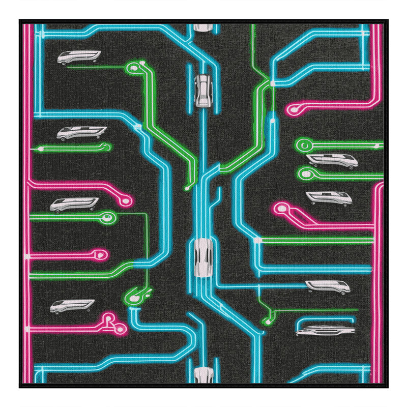 Tapis de transport gris lavable à la machine, Carré 3 pi