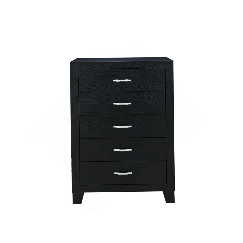 Commode verticale en bois manufacturé avec 5 tiroirs