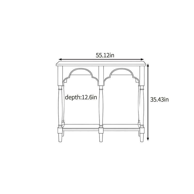 La console antique et élégante, H 35,43 po x l 55,12 po x P 12,6 po
