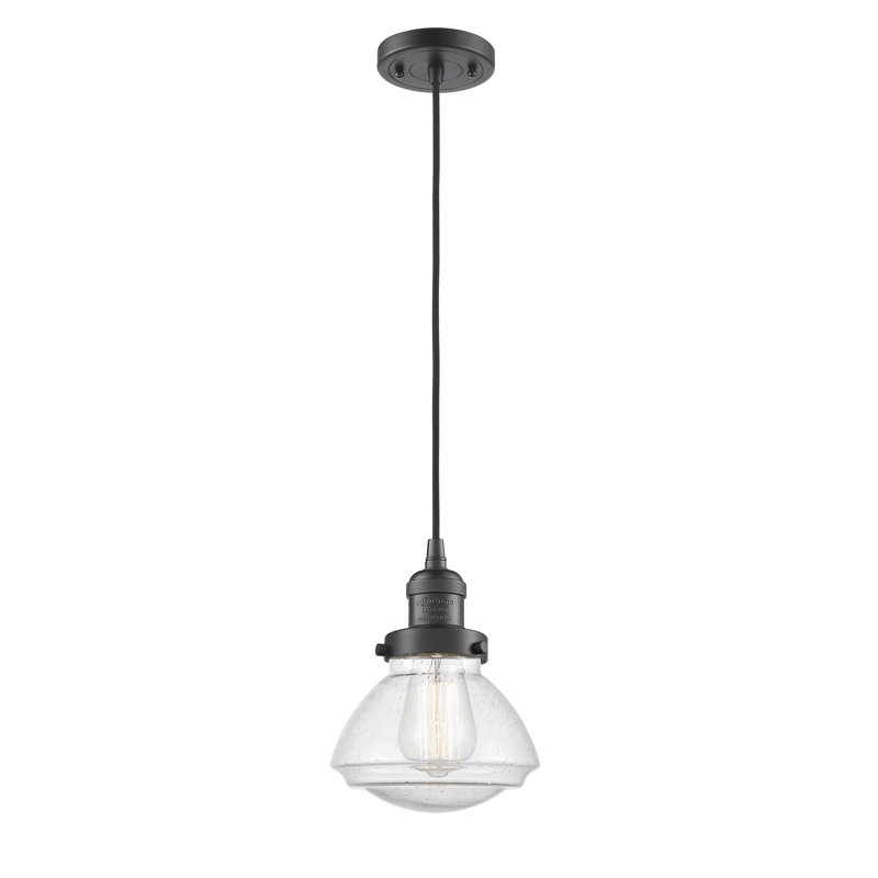 Luminaire suspendu simple à 1 lumière Chesterville, Grainé, Ampoule non incluse, Bronze huilé