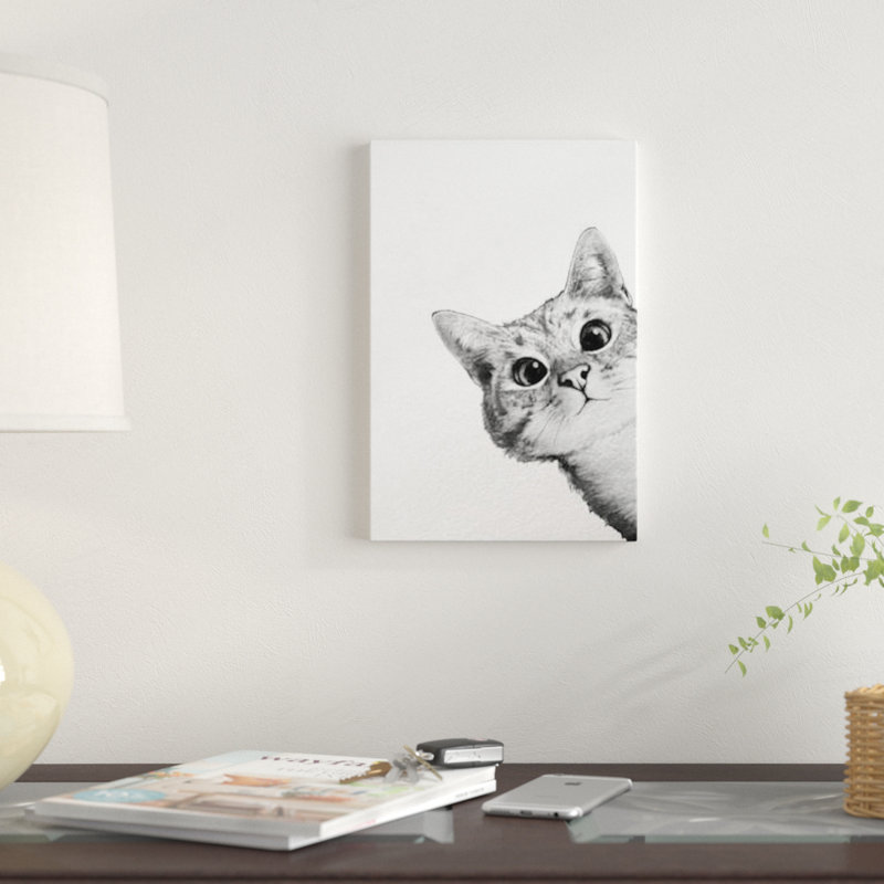 " Sneaky Cat " by Laura Graves, Wrapped Canvas, No Frame, 26" H x 18" W x 1.5" D