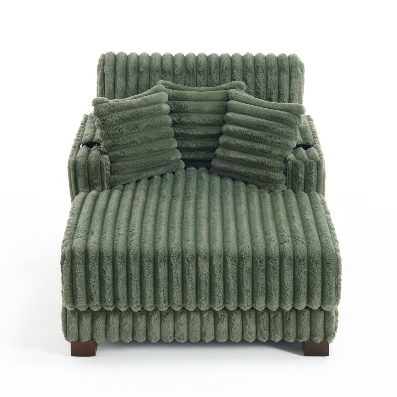 Upholstered Chaise Lounge, Green