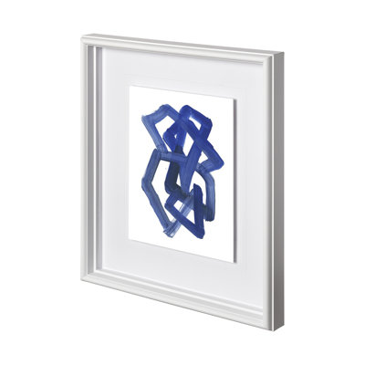 Continuous Blue 3 by Lora Gold a Hand Embelished Textured Framed Art Print Matted under Glass