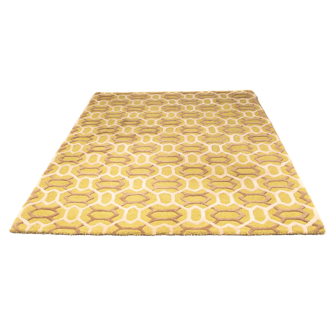 One-of-a-Kind Ellston Hand-Knotted 180cm x 260cm Wool Area Rug in Yellow