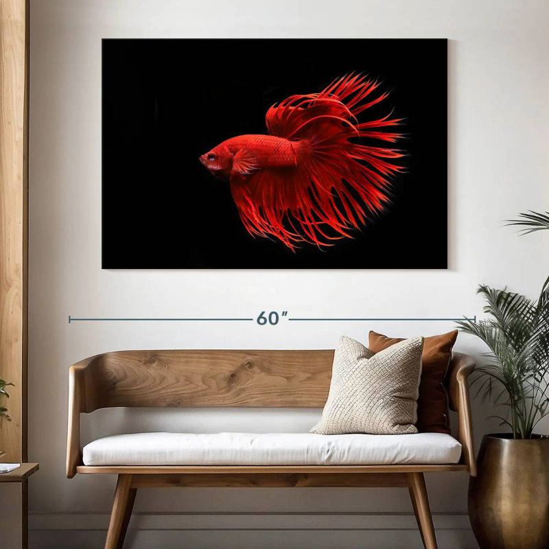 Grandiose Red Betta Fish, 34" H x 51" W