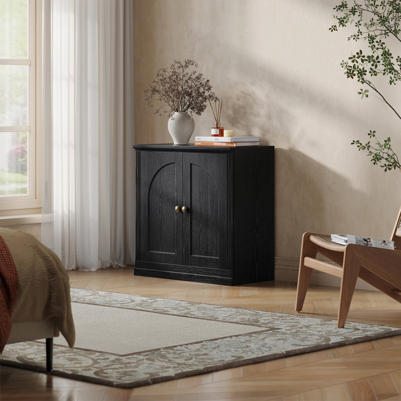 Armoire à charnière basse, noir, Noir
