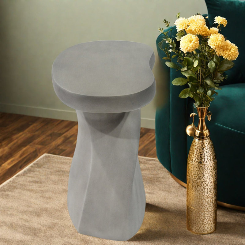 Tables de bout blanches MGO, table d'appoint torsadée moderne pour l'intérieur et l'extérieur