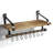 Floating Shelf Wall Shelf For Storage Rustic Wood Kitchen Spice Rack With Towel Bar And 8 Removable Hooks For Organize Cooking Utensils Or Mugs Carbonized Black