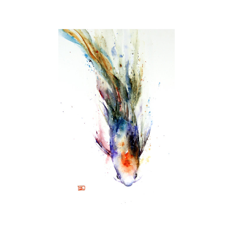 Fish In Motion 1 Piece Wrapped Canvas Painting, 66.04 cm H x 45.72 cm W x 1.91 cm D