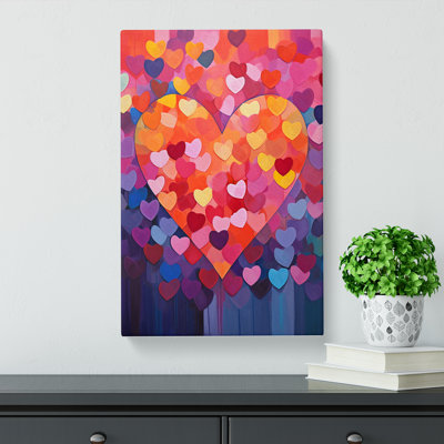 Love Heart Colour Field - Wrapped Canvas