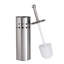 Porte-brosse de toilette autoportant en métal 15 po en argent