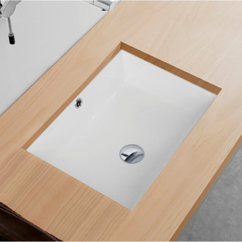 Lavabo de salle de bain rectangulaire encastré blanc L 1/2 1/2 po STY retie Horizon Modish