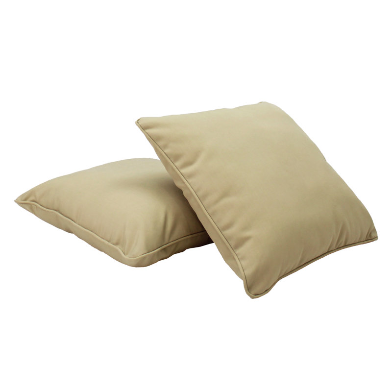 Housse et insert de coussin décoratif carré intérieur / extérieur Element, Beige sable, 24 po x 24 po