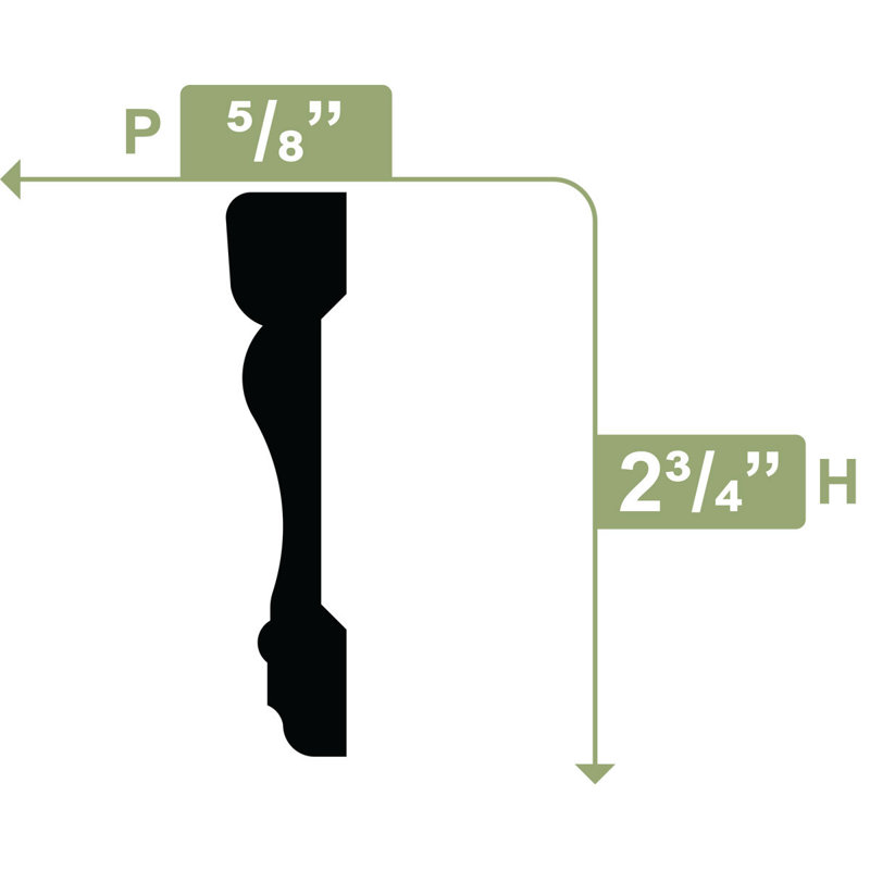 Moulure d'angle 2 3/4 po x l 96 po x P 31/50 po