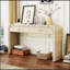 Console à silhouette rétro unique avec style ouvert, deux tiroirs supérieurs et utilisation polyvalente pour la présentation et le rangement