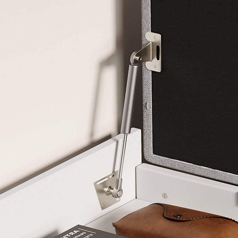 Modern Farmhouse Storage Bench With Cushion, Upholstered Shoe Bench With Shelf For Entryway, Mudroom, Hallway