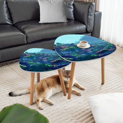 Ensemble de 2 tables basses gigognes Triangle