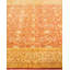 Tapis orange en laine noué à la main de conception unique 6 pi 1 po x 9 pi 1 po Mogul