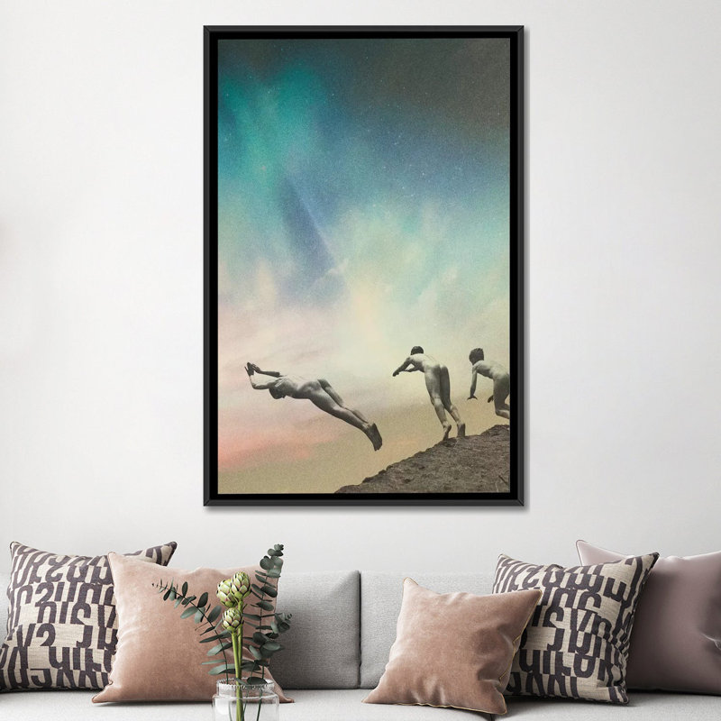 « kids », reproduction d’impression sur toile tendue, H 26 po x l 18 po x P 1,5 po, Toile avec cadre noir, Pas de tapis