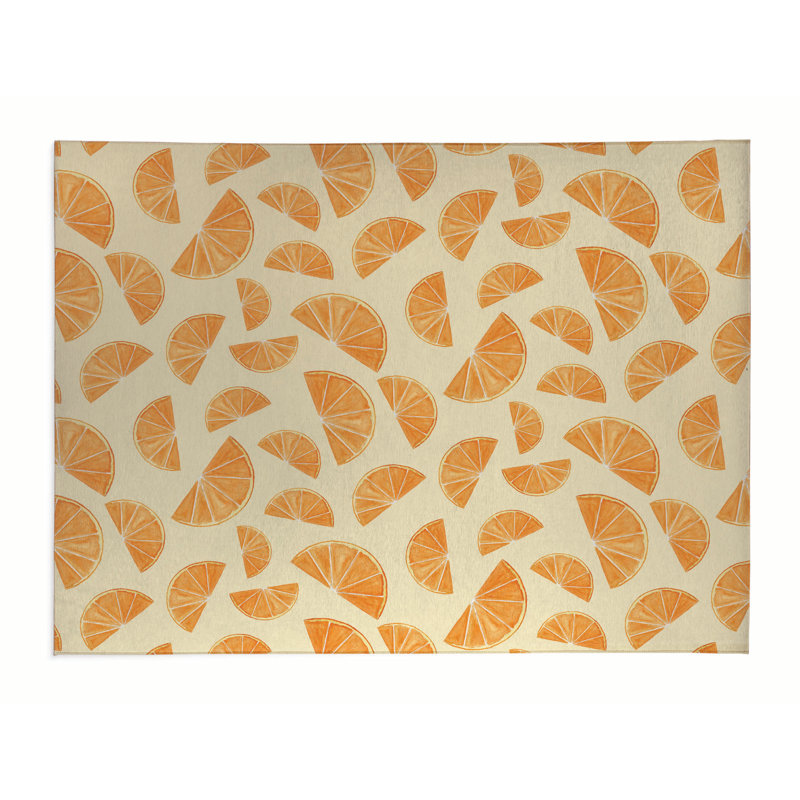 Tapis de bureau léger Summer Oranges, L 24 po x P 36 po, Jaune