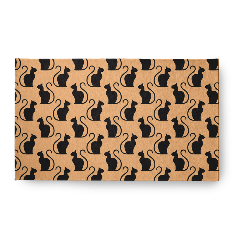 Tapis rectangulaire en chenille tissé à la machine à motif abstrait Deddie, Rectangle 1 pi 6 po x 2 pi 6 po