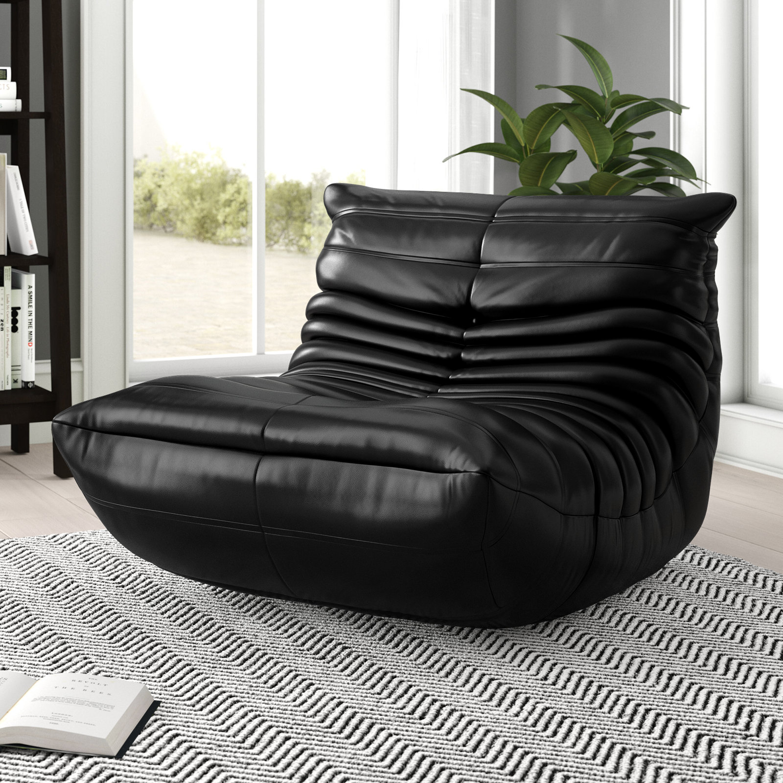 Viv + Rae Microfiber Leather Standard Bean Bag Chair and Lounger