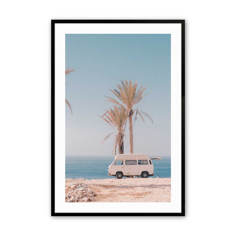Timeless Tropical Escape, impression sur rouleau, Cadre noir satiné, H 21 po x l 17 po x P 1,25 po
