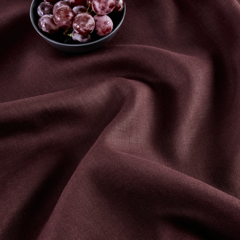 100% Pure Linen Hemstitch Table Cloth - Classic Hemstitch, Burgundy, 108" x 60"