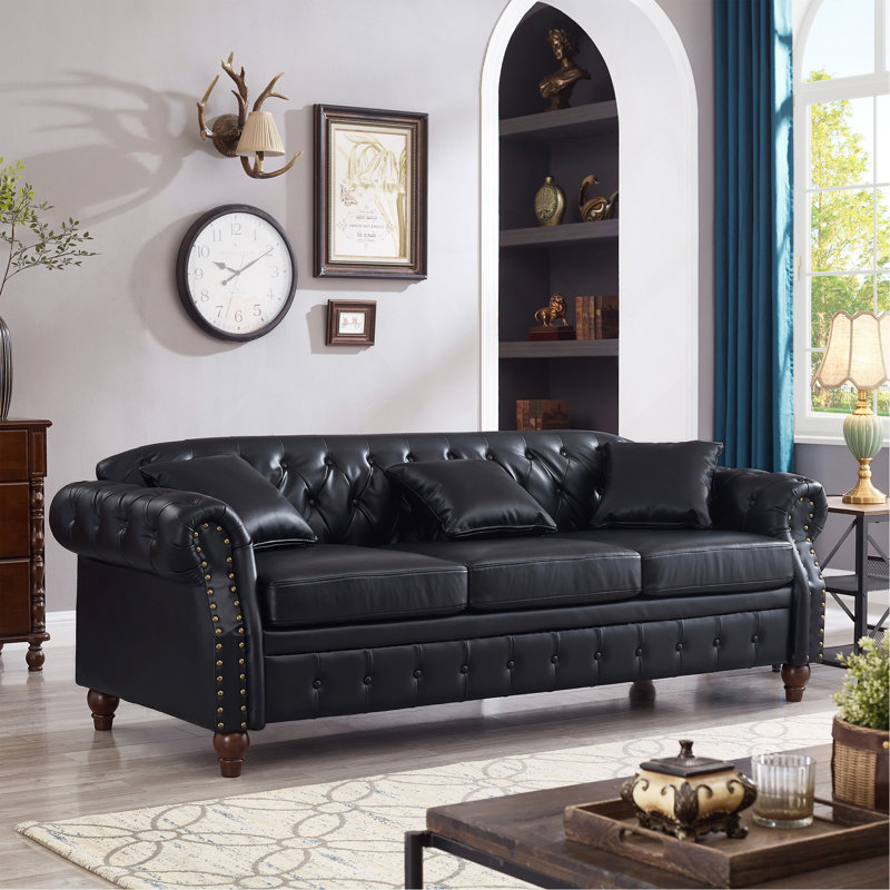 Canapé 85,8 po Chesterfield, Noir