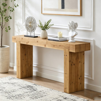 63" Solid Wood Console Table