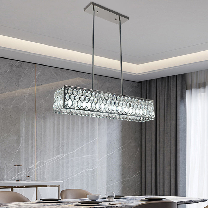 6 Head Kitchen Island Crystal Pendant Light