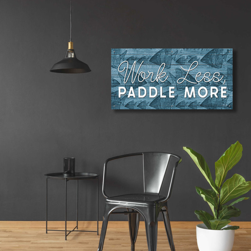Art mural en verre Trinx «Work Less, Paddle More» par Yass Naffas Designs, H 24 po x l 48 po