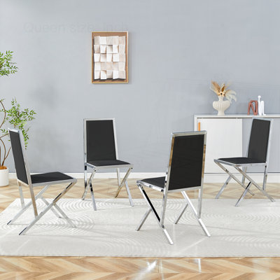 4-Pack Metal Framed PU Dining Chairs