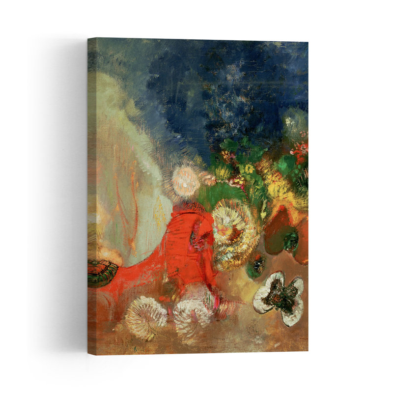 The Red Sphinx, C.1912 Abstract Contemporary Butterfly Wall Art Print by Odilon Redon - Wrapped Canvas Print