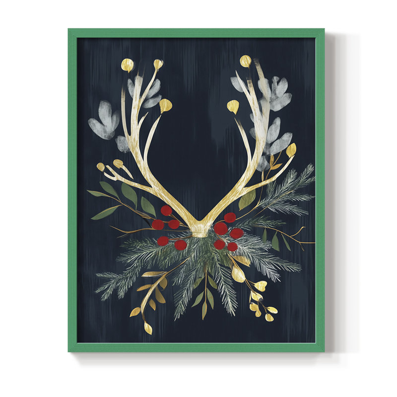 Reproduction encadrée - bois massif, H 21 po x l 17 po, Vert
