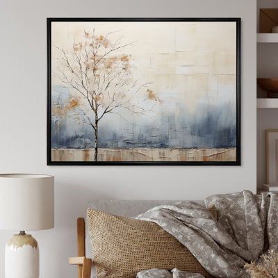Minimalisme beige et bleu campagne I - impressions sur toile campagne