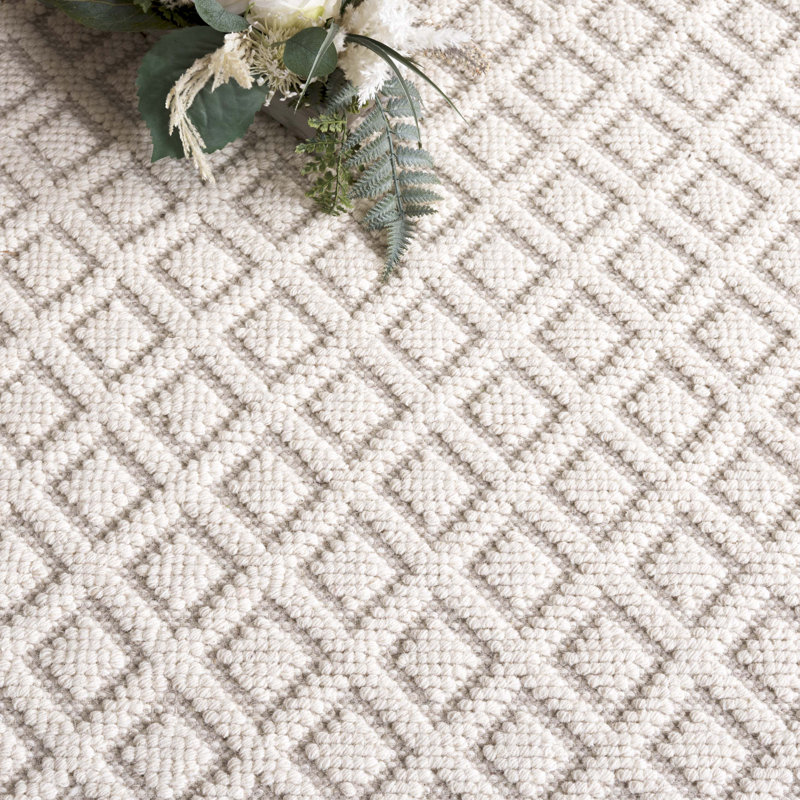 Tapis ivoire en laine tissé à la main Matamoros, Rectangle 5 pi x 8 pi