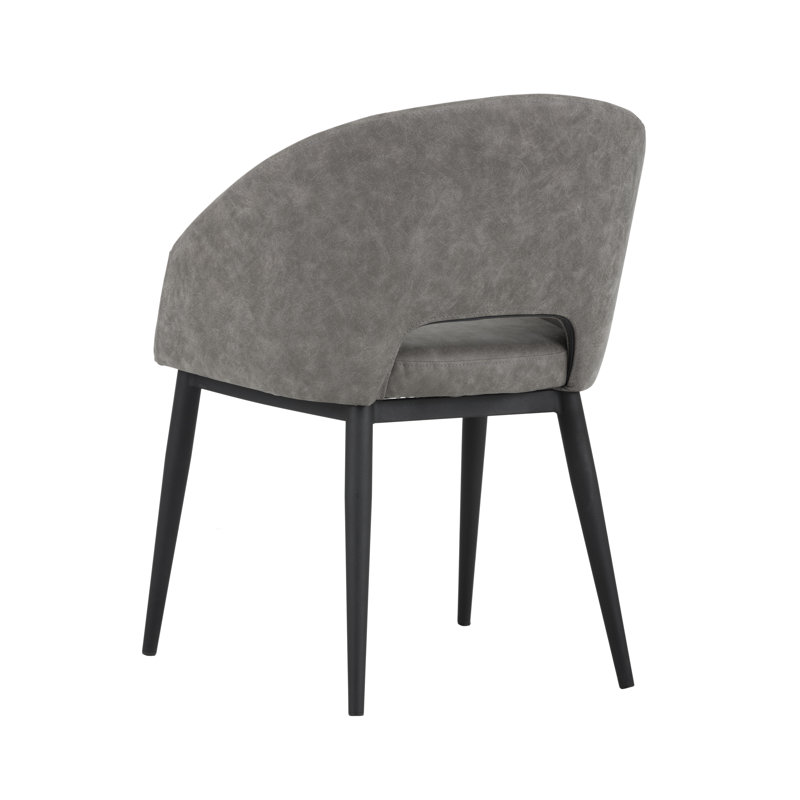 Urban Unity Upholstered Arm Chair, Gray , Black Faux Leather