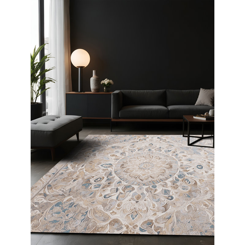 Tapis gris soyeux et moelleux, Carré 4 pi