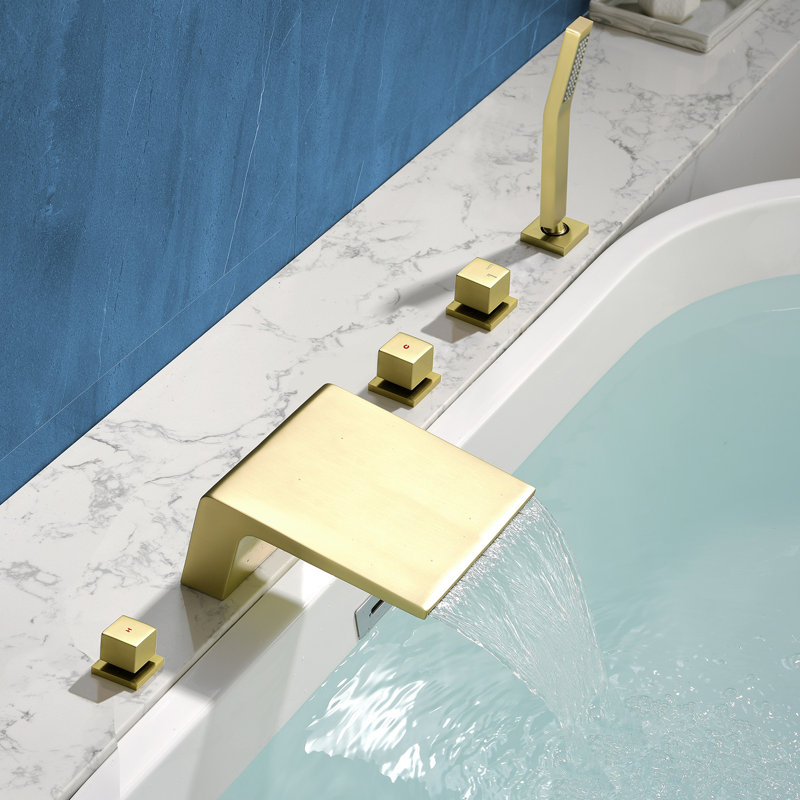 Robinet de baignoire romaine à fixation sur le comptoir, Brushed Gold