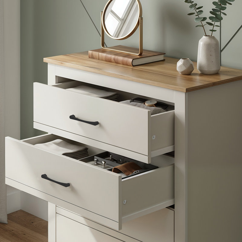 Limestone 4 - Drawer Chest of Drawers, Light Grey/Reviera Eichi