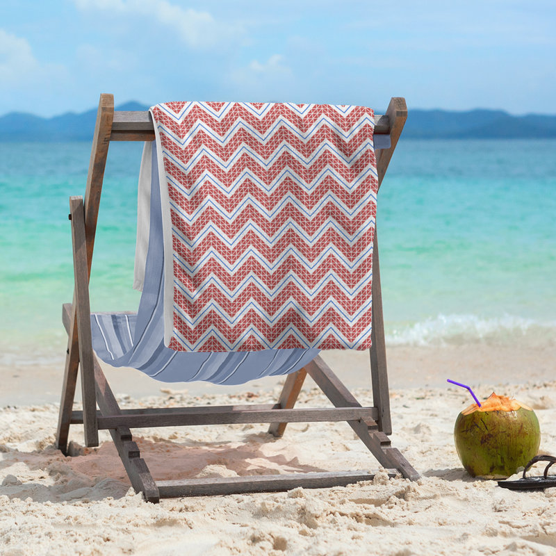 Beach Towel, Red/Blue, Microfiber