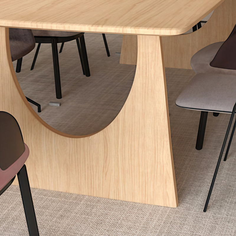 Rectangular Burlywood Solid Wood Dining Table, 29.5"H x 63"L x 27.6"W