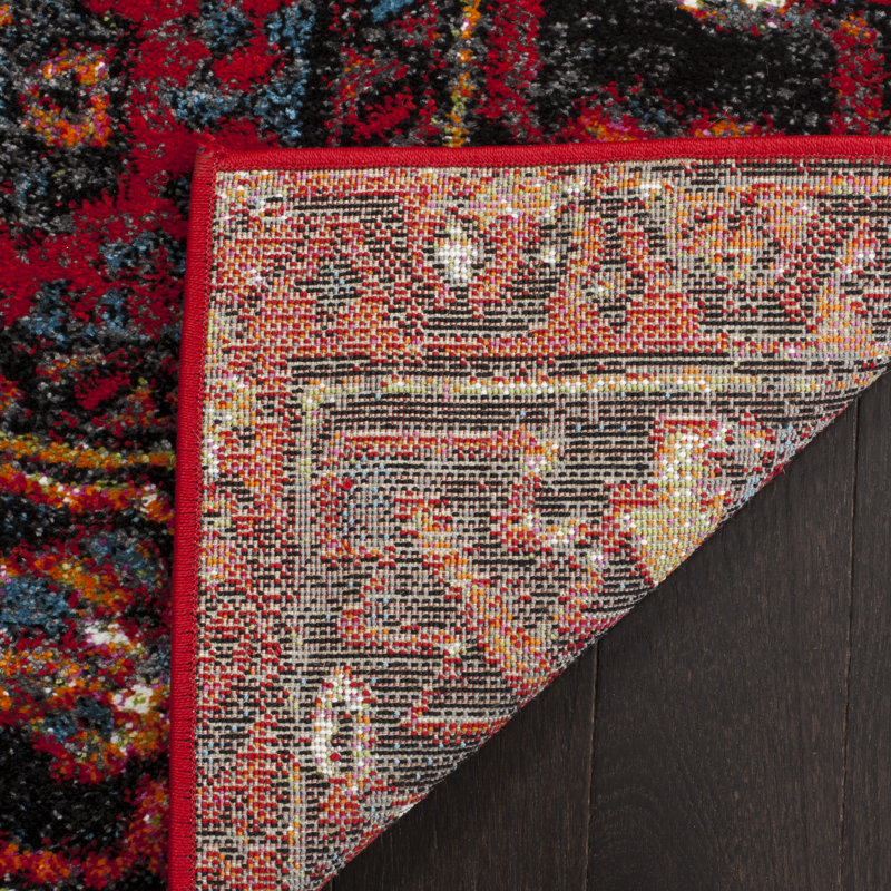 Tapis performance à motif sud-ouest rétro fabriqué à la main Hamadan Amaniya, Rectangle 4 pi x 6 pi