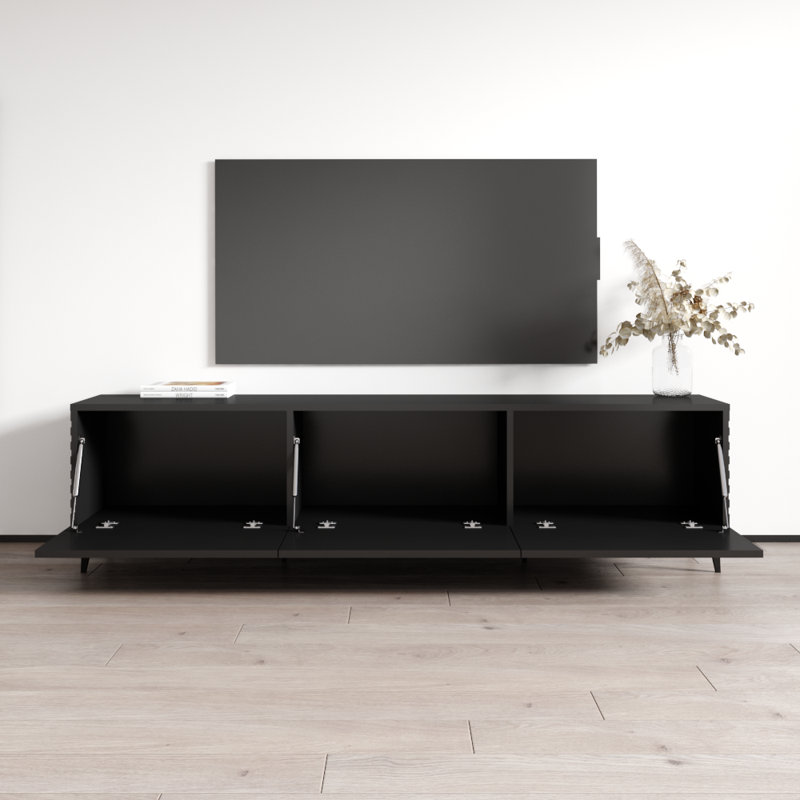 73.2" Modern TV Stand with Matte Finish, Black